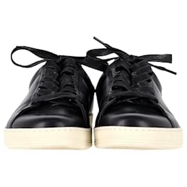 Tom Ford-Sneakers Tom Ford Warwick Traforate in Pelle Nera-Nero