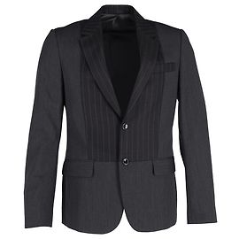 Alexander McQueen Stripe Blazer in Black Wool Black