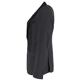 Alexander Mcqueen-Alexander McQueen Stripe Blazer in Black Wool-Black