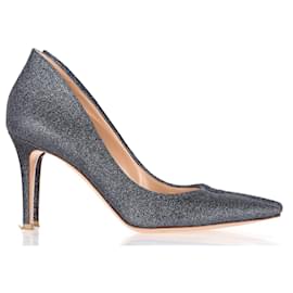 Gianvito Rossi-Ellissi di Gianvito Rossi 85 Décolleté in glitter blu navy-Blu