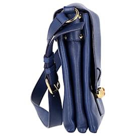 Alexander Mcqueen-Alexander McQueen Twin Skull Crossbody Bag in Blue Leather-Blue