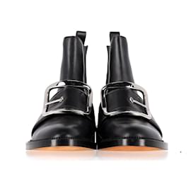 Givenchy-Givenchy Buckle Ankle Boots in Black Leather-Black