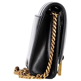 Balenciaga-Portafoglio Balenciaga a forma di clessidra su borsa a catena in pelle nera-Nero