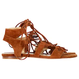 Stuart Weitzman-Sandalias de tiras Stuart Weitzman en ante marrón-Castaño