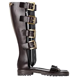 Michael Kors-Michael Kors Gladiator Sandals in Brown Leather-Brown