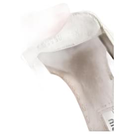 Miu Miu-Miu Miu verzierte Slip-On-Sneakers aus weißem Leder-Weiß