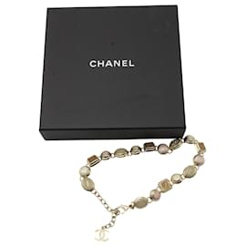 Chanel-Chanel CC Choker Necklace in Gold Metal-Golden