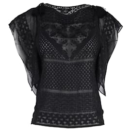 Isabel Marant-Isabel Marant Blouse brodée Allen en soie noire-Noir