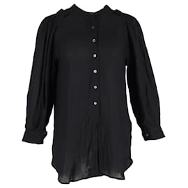 Ann Demeulemeester-Camisa con botones Ann Demeulemeester de algodón negro-Negro