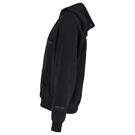 Fear of God-Fear of God Essentials Logo Print Jersey Hoodie in Black Cotton-Black