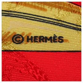Hermès-Lenço de seda Hermès Red L Instrução Du Roy-Vermelho