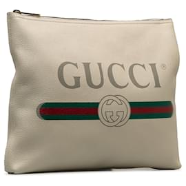 Gucci-Pochette Gucci blanche à logo Gucci-Blanc