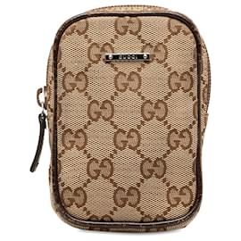 Gucci-Gucci Brown GG Canvas Zigarettenetui-Braun,Beige