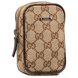 Gucci-Gucci Brown GG Canvas Zigarettenetui-Braun,Beige