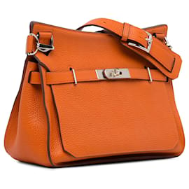Hermès-Hermes Orange Clemence Jypsiere 28-Laranja