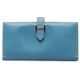 Hermès-Portafoglio Hermes blu Epsom Bearn-Blu
