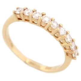 Autre Marque-RING SET WITH 9 diamants 0.58yellow gold ct 18k t 54 YELLOW GOLD DIAMONDS RING-Golden