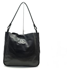 Chanel-NEW CHANEL SHOPPING HANDBAG CC LOGO LEATHER CAVIAR CABAS TOTE HAND BAG-Black