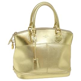 Louis Vuitton-LOUIS VUITTON Suhari Lockit PM Handtasche Leder Gold Alle M95433 LV Auth 71447-Golden,Metallisch