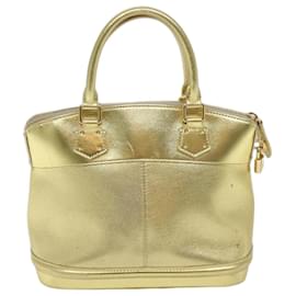 Louis Vuitton-LOUIS VUITTON Suhari Lockit PM Hand Bag Leather Gold All M95433 LV Auth 71447-Golden,Metallic