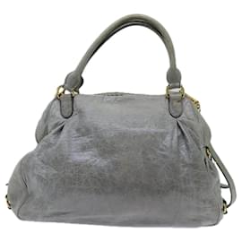 Miu Miu-Miu Miu Hand Bag Leather 2way Gray Auth hk1213-Grey