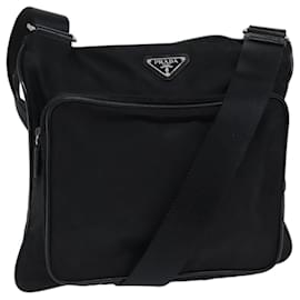 Prada-PRADA Sac à Bandoulière Nylon Noir Auth bs13636-Noir