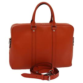 Louis Vuitton-LOUIS VUITTON Taiga Porte Documents Borsa da lavoro Voyage Arancione M30637 auth 71448-Arancione