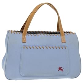 Burberry-BURBERRY Blue Label Hand Bag Canvas Blue Auth ac2928-Blue
