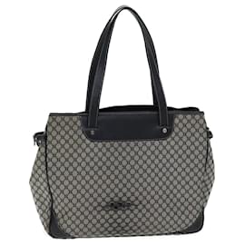 Céline-CELINE Macadam Canvas Hand Bag Gray Auth 71545-Brown
