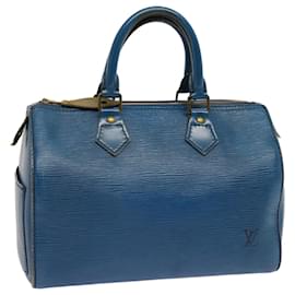 Louis Vuitton-Louis Vuitton Epi Speedy 25 Sac à main Toledo Bleu M43015 Auth LV 71281-Autre