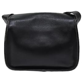 Prada-PRADA Safiano leather Shoulder Bag Black Auth 71061-Black