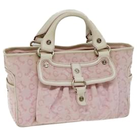 Céline-CELINE C Macadam Canvas Hand Bag Pink Auth 71536-Pink
