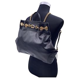 Gucci-Bolsa de ombro com mochila Zumi de couro preto-Preto