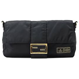 Fendi-Sac à main baguette en nylon Fendi Black x Porter-Noir