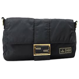 Fendi-Sac à main baguette en nylon Fendi Black x Porter-Noir