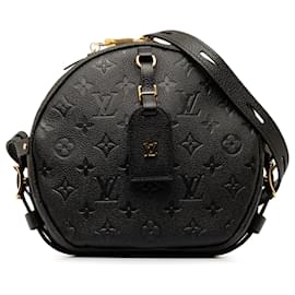 Louis Vuitton-Louis Vuitton Black Monogram Empreinte Boite Chapeaux Souple MM-Black