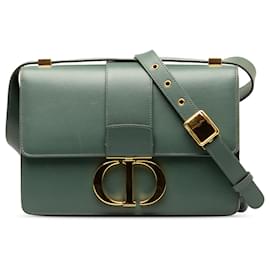 Dior-Dior Cuero Verde 30 Bolso con solapa Montaigne-Verde,Verde oscuro