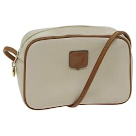 Céline-CELINE Shoulder Bag Leather White Auth ar11693-White