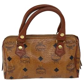 MCM-MCM Vicetos Logogram Handtasche PVC-Leder 2Weise Brown Auth 71347-Braun