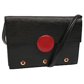 Louis Vuitton-LOUIS VUITTON Epi Hublot Bandolera Negro Rojo M52557 EP de autenticación de LV3962-Negro,Roja