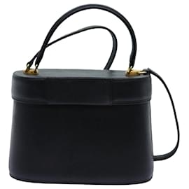 Valentino-VALENTINO Hand Bag Leather 2way Black Auth yk11770-Black