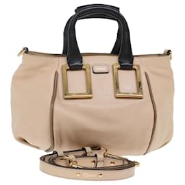 Chloé-Chloe Etel borsa a mano in pelle 2modo Beige Nero Aut 71071-Nero,Beige