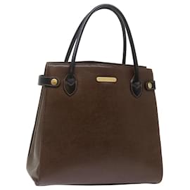 Burberry-BURBERRY Hand Bag Leather Brown Auth bs13652-Brown