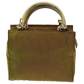 Prada-PRADA Chain Hand Bag Nylon Khaki Auth 70956-Khaki