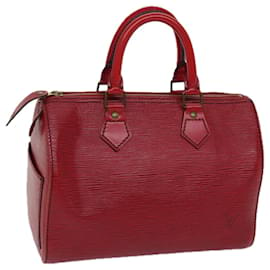 Louis Vuitton-Louis Vuitton Epi Speedy 25 Bolsa de Mão Castelhano Vermelho M43017 Autenticação de LV 71403-Outro