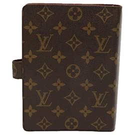 Louis Vuitton-LOUIS VUITTON Monogramm Agenda MM Tagesplaner Cover R20105 LV Auth 70908-Monogramm