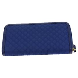 Prada-PRADA Long Wallet Nylon Blue Auth 72014-Blue