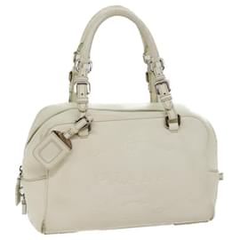 Prada-PRADA Hand Bag Leather White Auth yk11935-White