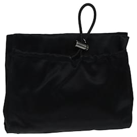 Prada-PRADA Pochette Satin Noir Auth 72003-Noir