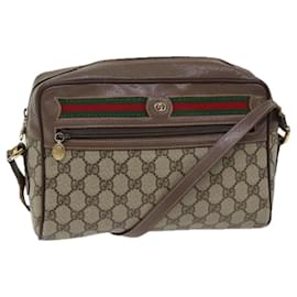 Gucci-GUCCI Borsa a spalla in tela GG Canvas Web Sherry Line PVC Beige Verde Rosso Auth yk11769-Rosso,Beige,Verde